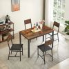 Dining Set for 5 Kitchen Table with 4 Upholstered Chairs, Rustic Brown, 47.2'' L x 27.6'' W x 29.7'' H.