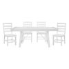 Modern Contemporary White Finish 5pc Set Dining Table and 4 Side Chairs Set Wooden Kitchen Dining Furniture Casual Style