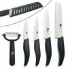 Rirool 5 Pcs Ceramic Knife Set, Professional Home Kitchen Knife with Covers, 6" Chef Knife, 5" Utility Knife, 4" Fruit Knife, 3" Paring Knife and a Pe