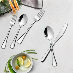 Lovote Flatware Set 30 Pieces Stainless Steel Silverware Sets, Utensils Set Service for 6, Tableware Cutlery Set for Home and Restaurant Including Sal