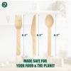 ECO SOUL 100% Compostable Cutlery 350 Count Disposable Wooden Cutlery Set I 100% Natural, Sturdy, Eco-Friendly, Utensils Set I Biodegradable (150 Fork