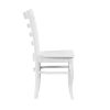 White Finish 5pc Dining Set Round Table and 4 Chairs Set Wooden Ladder-Back Casual Farmhouse Style Kitchen Dining Room Furniture