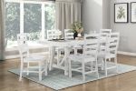 Modern Contemporary White Finish 5pc Set Dining Table and 4 Side Chairs Set Wooden Kitchen Dining Furniture Casual Style