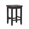 TOPMAX Farmhouse Rustic 3-piece Counter Height Wood Dining Table Set with Cabinet,2 Storage Drawers and 2 Stools for Small Places,Black+Cherry