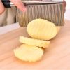 Stainless Steel Potato Chip Wavy Cutter Dough Vegetable Fruit Crinkle Wavy Knife Chopper Cutter French Fry Maker Kitchen Gadgets