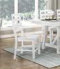 Modern Contemporary White Finish 7pc Set Dining Table and 6 Side Chairs Set Wooden Kitchen Dining Furniture Casual Style