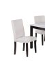 Classic Stylish 5pc Dining Set Kitchen Dinette Faux Marble Top Table Bench and 3x Chairs White Faux Leather Cushions Seats Dining Room