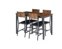 Dining Set for 5 Kitchen Table with 4 Upholstered Chairs, Rustic Brown, 47.2'' L x 27.6'' W x 29.7'' H.