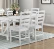 Modern Contemporary White Finish 5pc Set Dining Table and 4 Side Chairs Set Wooden Kitchen Dining Furniture Casual Style