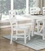 Modern Contemporary White Finish 5pc Set Dining Table and 4 Side Chairs Set Wooden Kitchen Dining Furniture Casual Style