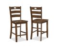 Casual 5-Piece Counter Height Dining Square Table Side Chairs Kitchen Table Dining Room Wooden Furniture Set Brown Finish