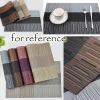 6 Pcs PVC Placemats Dining Table Place Mats Coffee Table Woven Polyester Non-slip Table Mats 17.7x11.8 inch, Black