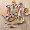 Set Of 8; Magnetic Measuring Spoon Set; Double Sided Stainless Steel Measuring Spoons; Fits In Spice Jars; Stackable Teaspoons; For Measuring Dry And