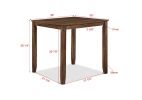 Casual 5-Piece Counter Height Dining Square Table Side Chairs Kitchen Table Dining Room Wooden Furniture Set Brown Finish