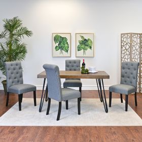 Ashford 5-Piece Dining Set, Hairpin Dining Table with 4 Chairs, 4 Color Options (Color: as Pic)