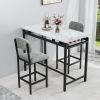 Kitchen Table Set, Dining Table and Chairs for 2, 3 Piece Dining Room Table Set with 2 Upholstered Chairs, Bar Dining Table Set for Small Spaces, Apar