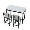 Kitchen Table Set, Dining Table and Chairs for 2, 3 Piece Dining Room Table Set with 2 Upholstered Chairs, Bar Dining Table Set for Small Spaces, Apar