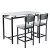 Kitchen Table Set, Dining Table and Chairs for 2, 3 Piece Dining Room Table Set with 2 Upholstered Chairs, Bar Dining Table Set for Small Spaces, Apar