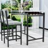 Kitchen Table Set, Dining Table and Chairs for 2, 3 Piece Dining Room Table Set with 2 Upholstered Chairs, Bar Dining Table Set for Small Spaces, Apar