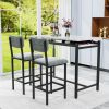 Kitchen Table Set, Dining Table and Chairs for 2, 3 Piece Dining Room Table Set with 2 Upholstered Chairs, Bar Dining Table Set for Small Spaces, Apar