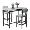 Kitchen Table Set, Dining Table and Chairs for 2, 3 Piece Dining Room Table Set with 2 Upholstered Chairs, Bar Dining Table Set for Small Spaces, Apar