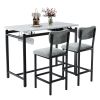 Kitchen Table Set, Dining Table and Chairs for 2, 3 Piece Dining Room Table Set with 2 Upholstered Chairs, Bar Dining Table Set for Small Spaces, Apar