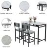 Kitchen Table Set, Dining Table and Chairs for 2, 3 Piece Dining Room Table Set with 2 Upholstered Chairs, Bar Dining Table Set for Small Spaces, Apar